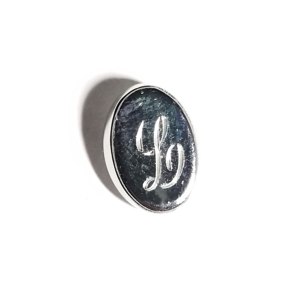 Relisted -Vintage letter L tie tack pin silver tone alphabet monogram - Picture 6 of 11